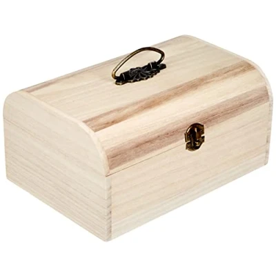 Afbeelding van Rayher Hobby 6166500 houten koffer met antieke beslag, 24,5 x 16,5 11,5 cm, beige