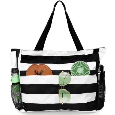 Afbeelding van Ibenzoa® Extra Grote Strandtas voor Dames met Ritssluiting Ideaal Strand, Zwembad en Sportschool