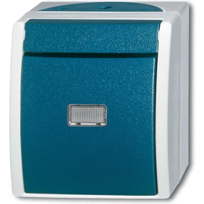 Afbeelding van Busch Jaeger 2601/6 WGL 53 Ocean (opbouw) Wisselschakelaar spatwaterdicht Blauw, Groen