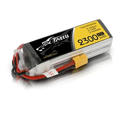 Afbeelding van Tattu 4S LiPo accu 2300 mAh 14,8 V 45 C voor FPV Racing Quadcopter Diverse helikopters, vliegtuigen, drones en modellen van boten