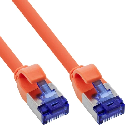 Afbeelding van InLine® Patch cable slim, Cat.6A, S/FTP, TPE (LSZH) flexible, PoE, orange, 1m