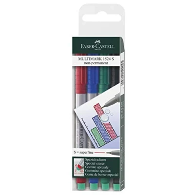 Afbeelding van Faber Castell non permanent marker Multimark S 4 delig FC 152404