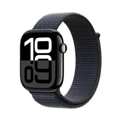 Afbeelding van Apple Watch Series 10 GPs 46mm Ink Sport Loop Smartwatch Jet Black