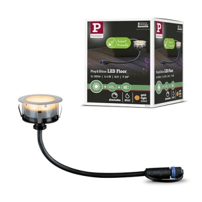 Afbeelding van Paulmann P+S Floor insect friendly 94721 Verlichtingssysteem Plug&amp;Shine LED tuinspot uitbreidingsset 2 W Goud Zilver