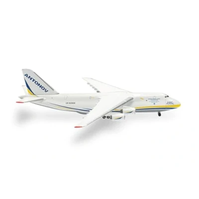 Afbeelding van herpa 526777 005 modelvliegtuig Airlines Antonov AN 124 Be Brave Like Okhtyrka miniatuur op schaal 1:500, verzamelstuk, model zonder standaard, metalen miniatuurmodel, meerkleurig