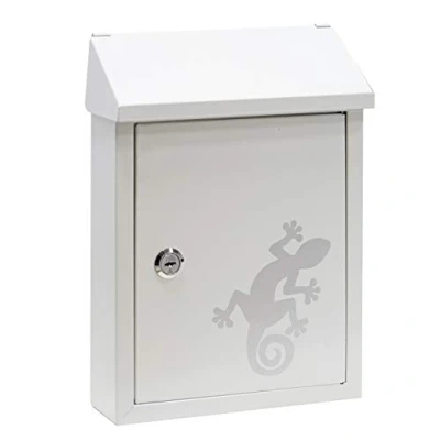 Afbeelding van ARREGUI Smart Graphic E5721 SAL Brievenbus of Doorwerpbrievenbus van Verzinkt Staal met Gezeefdrukt Motief &quot;Salamander&quot; Formaat S (DIN A5 Post) Wandbrievenbus voor Buiten Wit