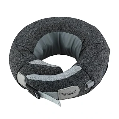 Afbeelding van TERRAILLON NECK MASSAGER, nek en cervicaal massagekussen, Shiatsu massage, 3 massagesnelheden, 2 draairichtingen, verwarmingsoptie, verstelbare riem, USB C