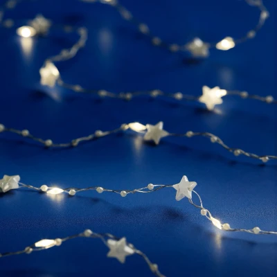 Afbeelding van Micro LED string met witte sterretjes 190 cm lang 20 LED&#039;s