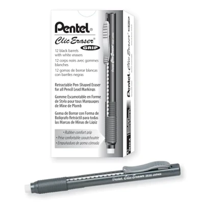 Afbeelding van Pentel Clic Gummet handgreep, intrekbaar zwart