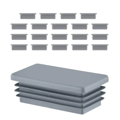 Afbeelding van Lamellenstoppen voor Rechthoekige buizen 50x20 mm Grijs 20 Stuks stoppen 5x2cm EMFA ®