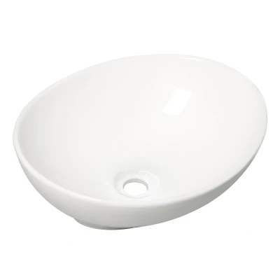 Afbeelding van Wiesbaden Barco waskom ovaal 40 x 33 14,5 cm keramiek glans wit