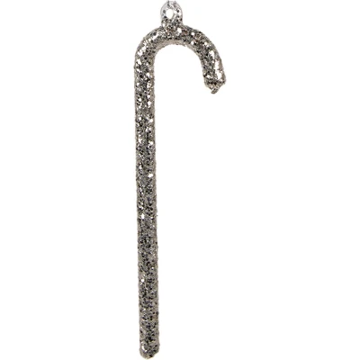 Afbeelding van Clayre &amp; Eef Kersthanger Zuurstok 14 cm Zilverkleurig Glas Kerstboomversiering