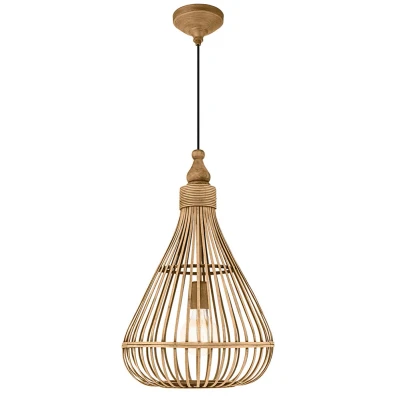 Afbeelding van Leen Bakker EGLO Hanglamp Amsfield Bamboe Ø35cm Hanglampen Bruin