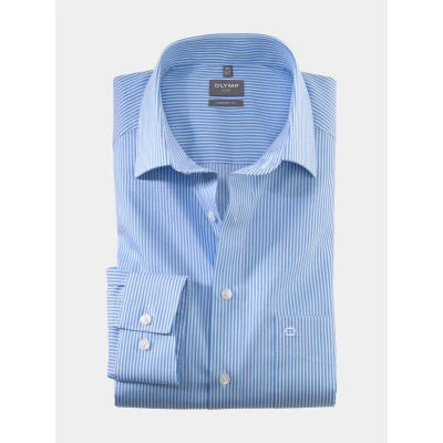 Afbeelding van OLYMP Luxor Comfort Fit Overhemd blauw/wit, Gestreept
