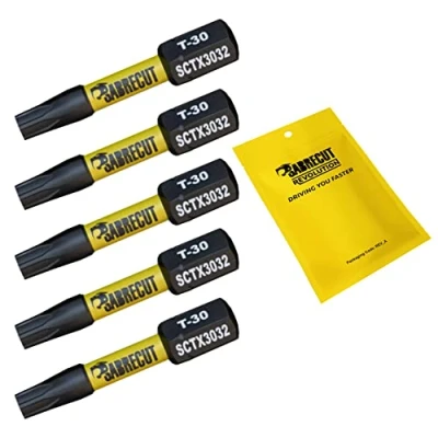 Afbeelding van 5 x SabreCut SCTX3032_5 32 mm T30 TX30 Magnetische slagschroevendraaier Driver Bits Set Torx Heavy Duty Compatibel met Dewalt Milwaukee Bosch Makita en meer