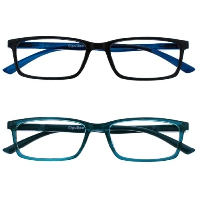 Afbeelding van Opulize See 2 Stuks Blauw Licht Blokkeert Bril Zwart Turkoois Computer Gamen Ontspiegeld Unisex BB9 1Q +0,00