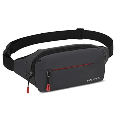 Afbeelding van Bumbags Heuptas voor wandelen, waterdichte taille, heuptasje met verstelbare riem, dames en heren, reizen, hardlopen, joggen, buitensporten, Grijs, L, Casual dagrugzak