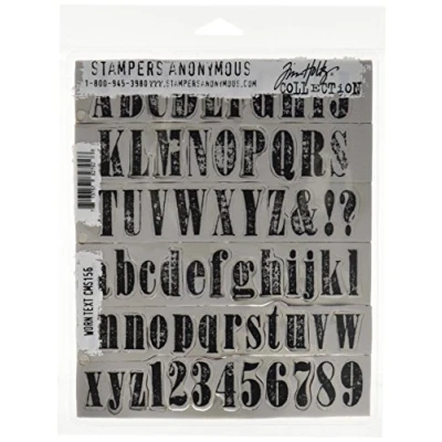 Afbeelding van Tim Holtz Vastklampen gemonteerde stempel sets stempels anoniem versleten tekst rubberen