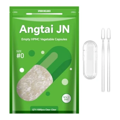 Afbeelding van AngtaiJN lege veganistische capsules, maat 0 heldere capsules om te vullen met 2 microlepels, doe het zelf compatibel capsulevuller 0, 1000 stuks
