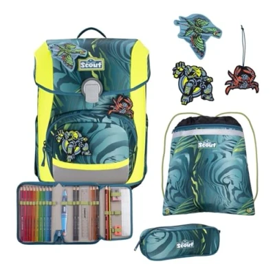 Afbeelding van Scout Schooltas Basic Neo Set 4 delig Action Blauwgrijs