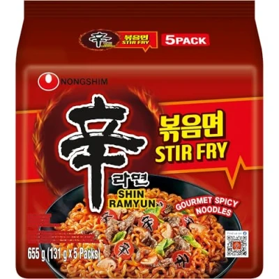 Afbeelding van NONGSHIM Instant Noedels Gebakken Shin Ramyun 5 Pack (5 X 131 GR)