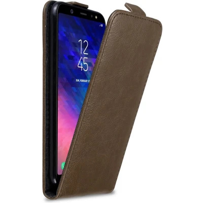 Afbeelding van Cadorabo Hoesje geschikt voor Samsung Galaxy A6 PLUS 2018 in KOFFIE BRUIN Beschermhoes Flip Case Cover magnetische