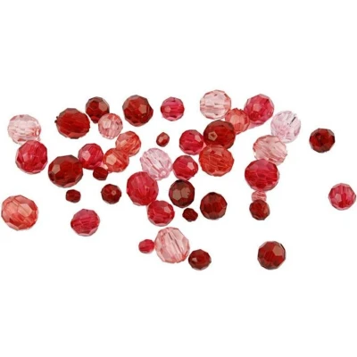 Afbeelding van Creativ Company Facetkralen Mix Rood Harmonie, 45 gram