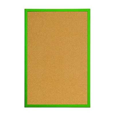 Afbeelding van Bi Office Kurk prikbord, kurkbord met groene MDF lijst, 40 x 30 cm