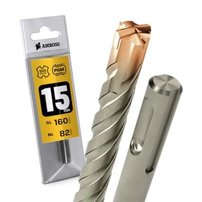 Afbeelding van SDS Plus hamerboor, 4 x snijvlakken, PGM Ø 15,0 mm 82 mm, Amboss Werkzeuge Crusher 4, hardmetaal, professionele boor steenboor, staalbeton, metselwerk, baksteen, kalkzandsteen