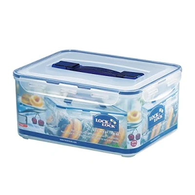 Afbeelding van LocknLock PP Classic opbergdoos met handvat en rooster, 6,5 l, 295 x 230 138 mm, 100% lucht waterdichte voorraaddoos, slim sluitsysteem, deksel