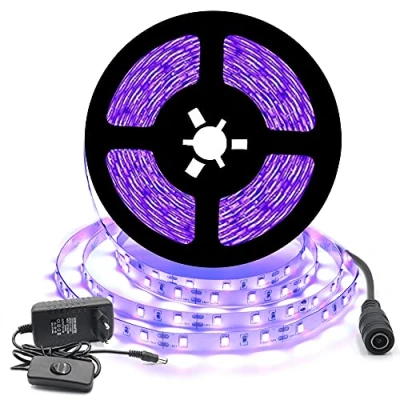 Afbeelding van Arotelicht Uv ledstrip,blacklight,5M,strip set,SMD2835,uv licht,lichtstrip met voeding,voor carnaval, bar, disco, party, decoratie, IP20