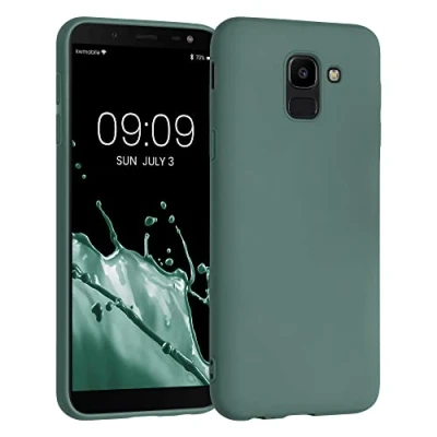 Afbeelding van kwmobile telefoonhoesje compatibel met Samsung Galaxy J6 hoesje Zachte case voor smartphone Back cover in blauwgroen