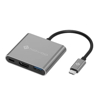Afbeelding van NOVOO USB C HDMI Hub 3 in 1 Adapter met 4K HDMI, 3.0, Type PD Oplaadpoort Draagbare Uitbreiding voor MacBook, Chromebook, Tablet PC en Meer