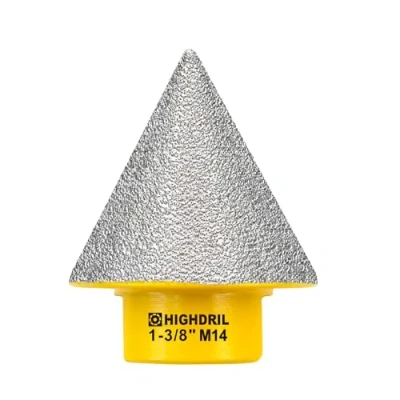 Afbeelding van HIGHDRIL Diamant vingerfrees, 35 mm, diamantfasenfrees met M14 schroefdraad voor het vergroten en snijden van bestaande gaten in porselein, keramiek, marmer, graniet