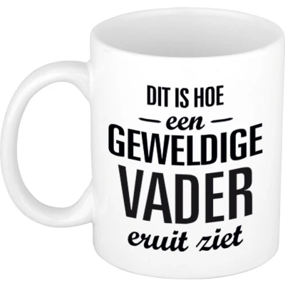 Afbeelding van Geweldige vader cadeau mok / beker wit 300 ml feest mokken