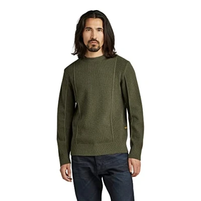 Afbeelding van G STAR RAW Heren Structure r Knit Sweater, Groen (dk Green D239 884), M