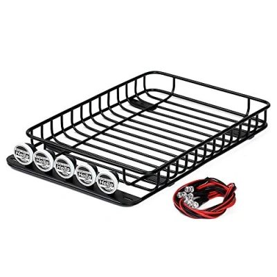 Afbeelding van INJORA RC Dakdrager met 5 LEDs Lichten voor 1: 10 Crawler Traxxas TRX 4 Axial SCX10 90046 III AXI03007 (Set A)