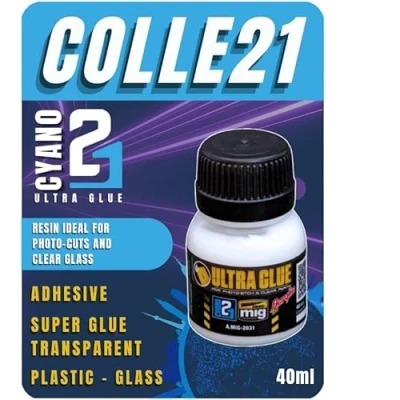 Afbeelding van Ultra Glue Munitie MIG van Colle21 (voor Etch, Clear Parts &amp; More). voor modellering en bricolage.
