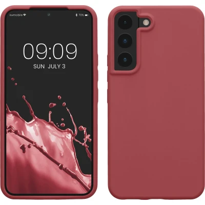 Afbeelding van kwmobile telefoonhoesje geschikt voor Samsung Galaxy S22 Hoesje met siliconen coating Smartphone case in donkerroze