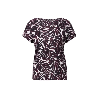 Afbeelding van Cecil print shirt mulberry red maat XS