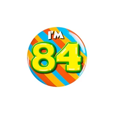Afbeelding van PD Party 6014784 Verjaardags Badge/Speld Viering Feest I&#039;m 84, Veelkleurig, 5.5cm Lengte x Breedte 0.5cm Hoogte