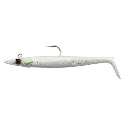 Afbeelding van Savage Gear Sandeel V2 Realistische Zandspiering Imitatie met Levendige Schoppende Actie, Dartelende Jigkop, Ideaal voor Roofvissen in Zoutwater, Snoek, Bass &amp; Snoekbaars Wit Parel Zilver 17,5 cm
