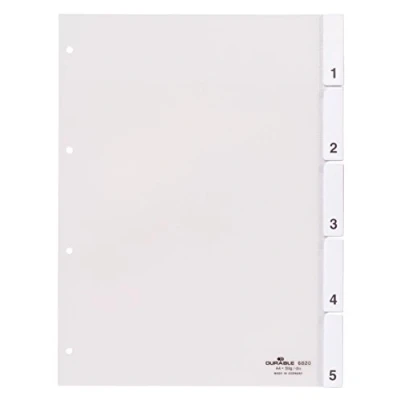 Afbeelding van Durable Tabbladen A4 5 delig gelaste tabs en voorblad, 80x80x80 mm