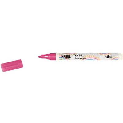 Afbeelding van KREUL 90663 Textielmarker fijn, roze, lijndikte ca. 1 tot 2 mm, textielverfstift voor lichtgekleurde stoffen &amp; textiel, wasbestendig na fixatie