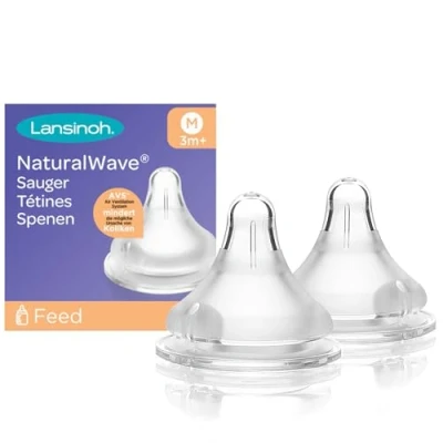 Afbeelding van Lansinoh 75950 Naturalwave Speen, Medium, Set van 2 Stuks, Transparant