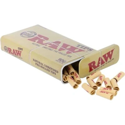 Afbeelding van RAW Natuurlijke ongeraffineerde voorgewalste Tips in Tin 100 per