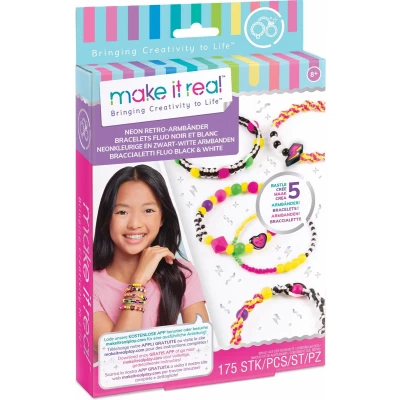Afbeelding van Make it Real Neonkleurige en Zwart witte armbanden