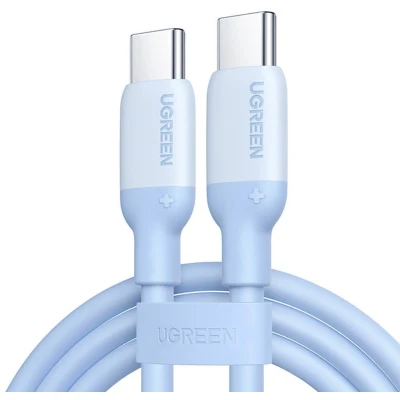 Afbeelding van UGREEN USB C kabel 60W flexibele silicagel naar oplaadkabel PD 3.0 PPS compatibel met iPhone 15 Pro Max Galaxy S24 S23 S22 A54 Pixel 7 iPad 12.9 Mini 6/Air 5 enz. (1M, Blauw)