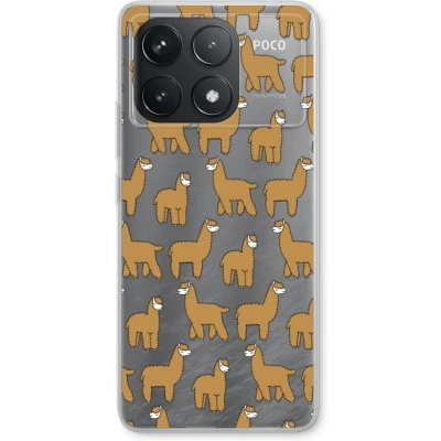Afbeelding van Case Company® hoesje geschikt voor Xiaomi Poco F6 Pro Alpacas Soft Cover Telefoonhoesje Bescherming aan alle Kanten en Schermrand