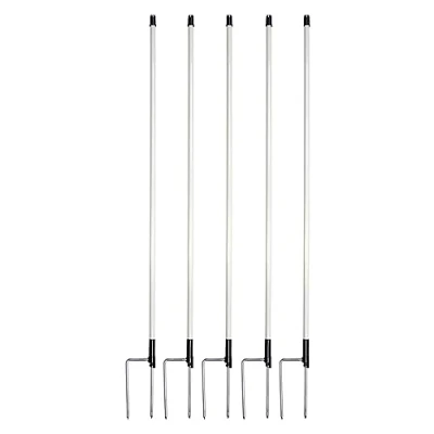 Afbeelding van horizont strongLine Glasvezelpalen 90 cm hoog, 5 stuks 13 mm diameter, met dubbele punt, witte vervangingspaal voor schapenhekken en andere elektrische hekken